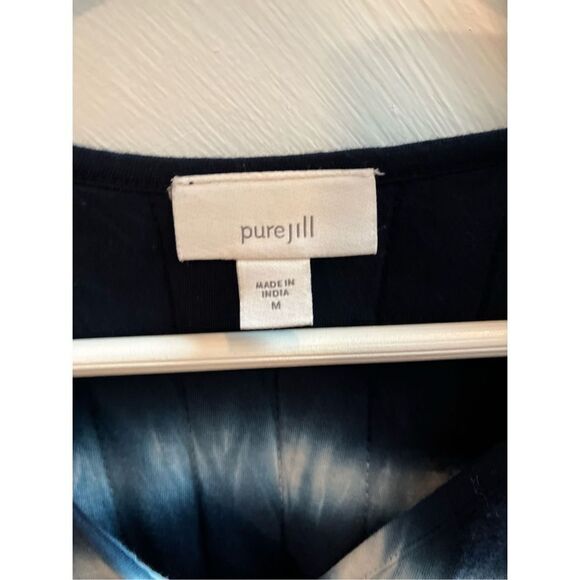 J. Jill Pure Jill Blue Tie Dye Button Down Quilted Jacket sz M EUC - Picture 5 of 9